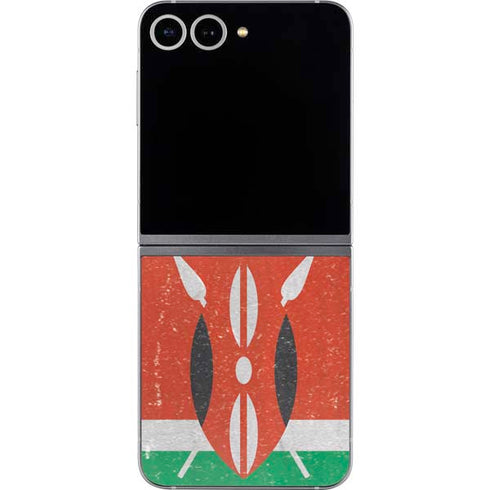 Kenya Flag Distressed Galaxy Z Flip6 Skin